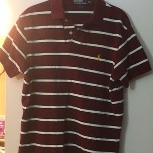 Deep red striped Polo by Ralph Lauren shirt